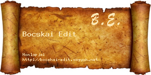 Bocskai Edit névjegykártya